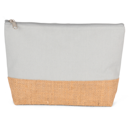 Trousse en toile de coton et jute à personnaliser