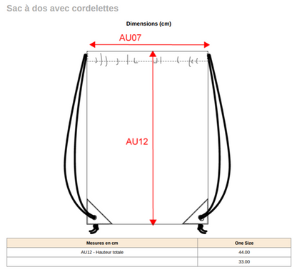 Sac à dos avec cordelettes